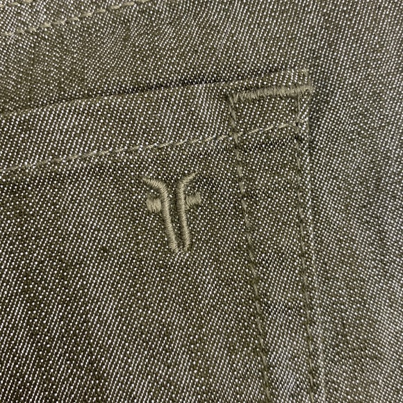 Frye Heritage Olive Green Shorts Size 12 Raw Hem Pockets Zip button up New NWT - Picture 8 of 12